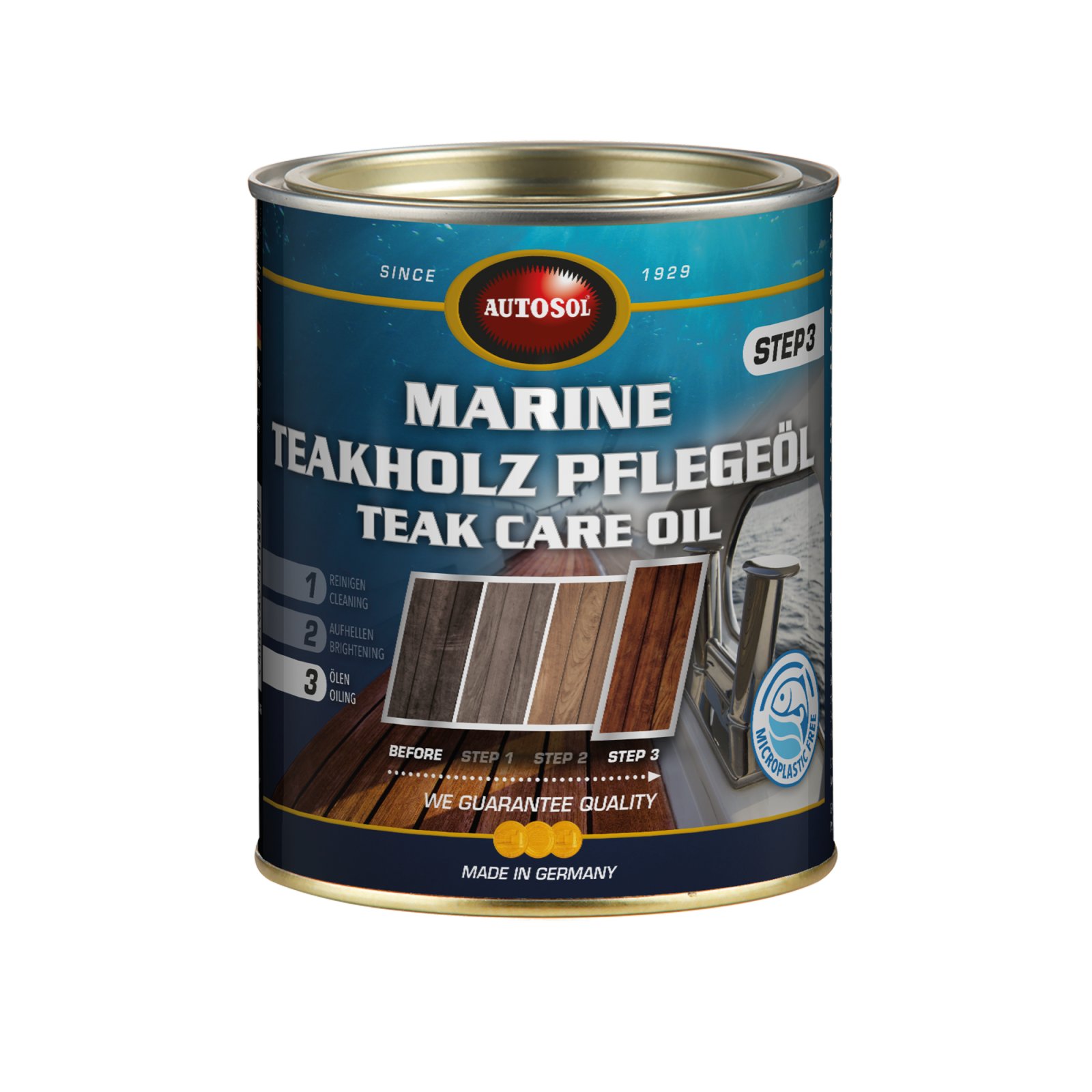 Ulei pentru lemn de tec AUTOSOL Marine Teak Oil - Step 3, 750 ml