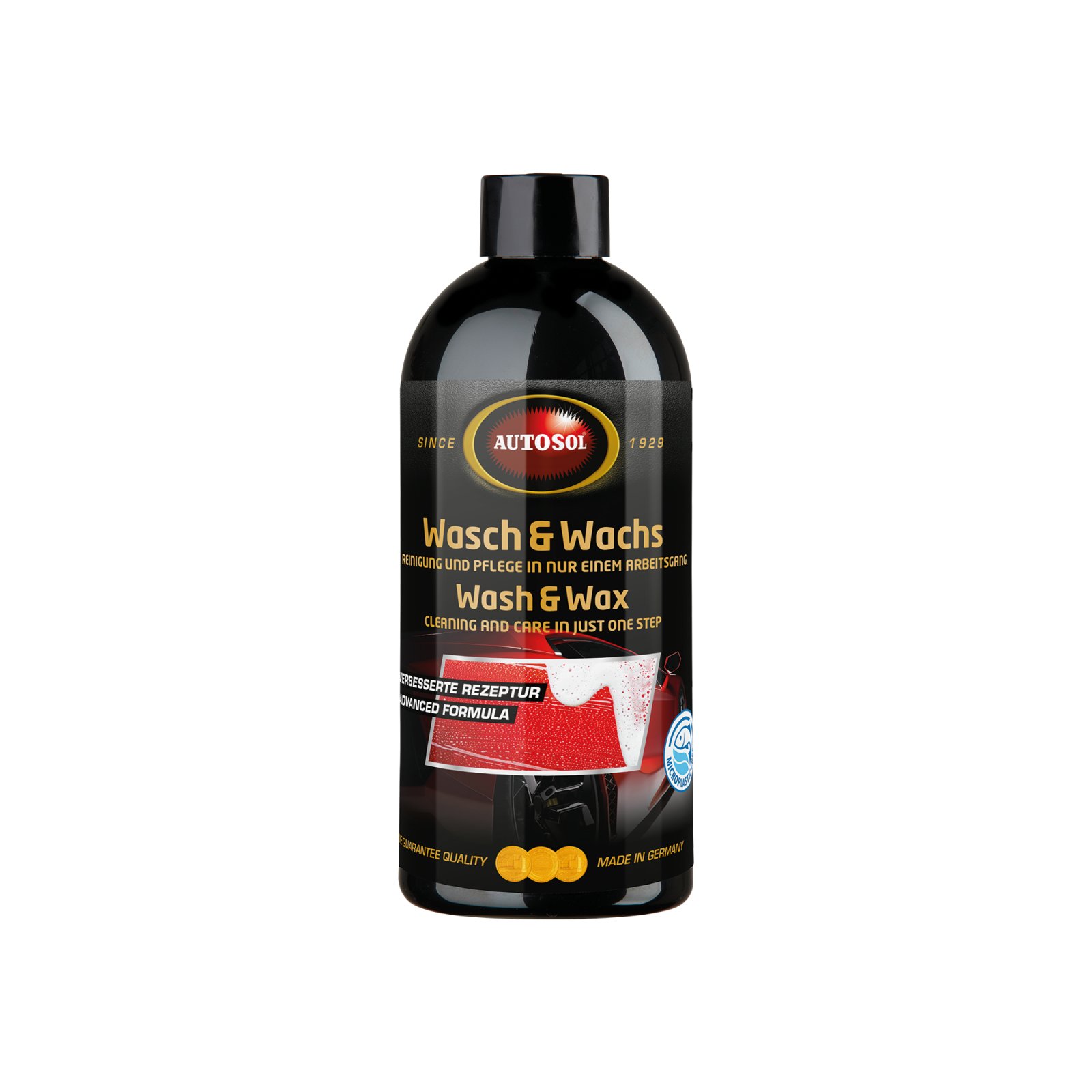 Șampon auto cu ceară AUTOSOL Wash & Wax 2.0, 500 ml