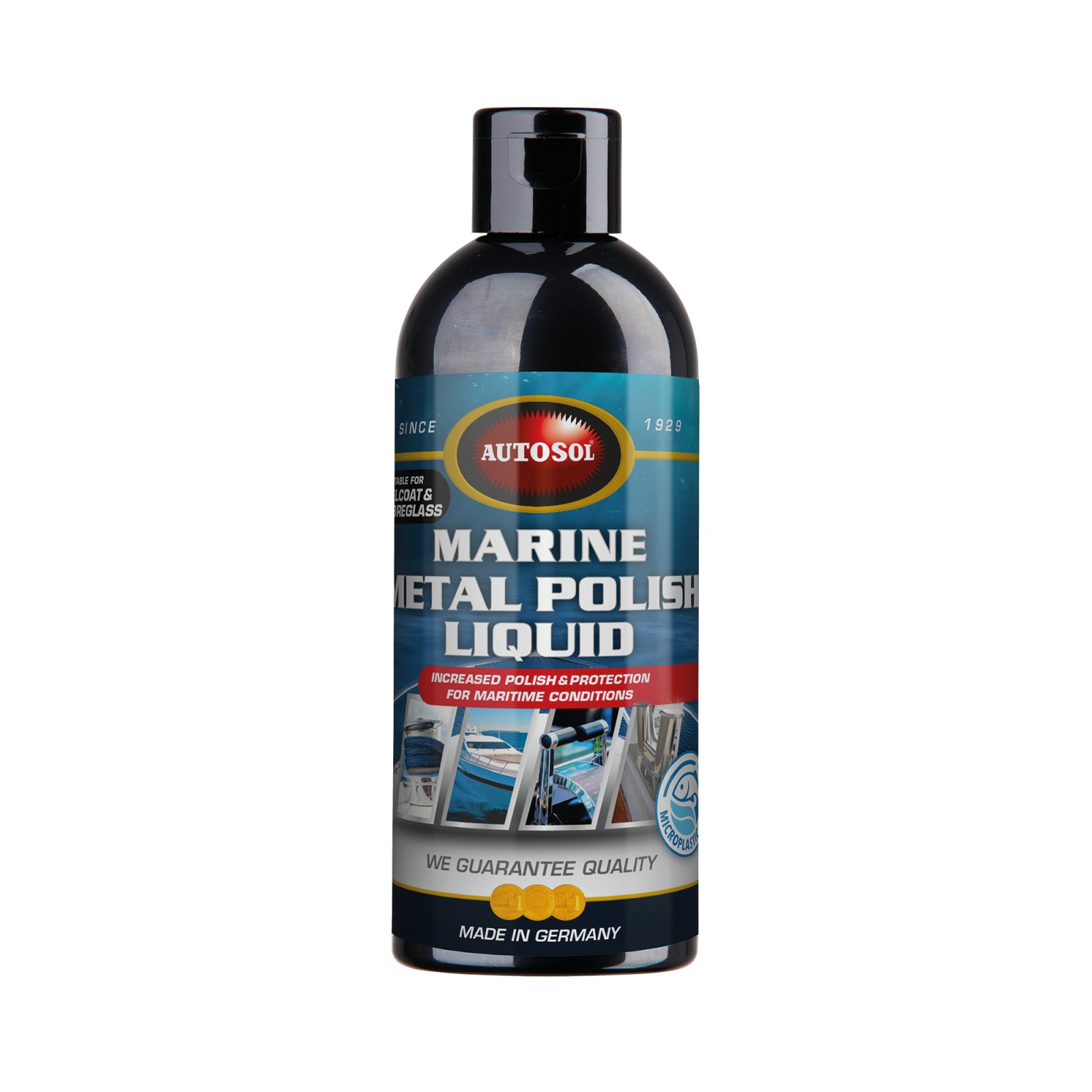 Soluție de lustruit metale AUTOSOL Marine Metal Polish Liquid with added protection, 250 ml